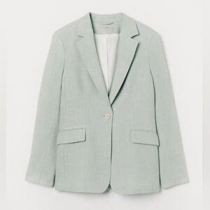 H&M Women's Beige Green Lined Blazer